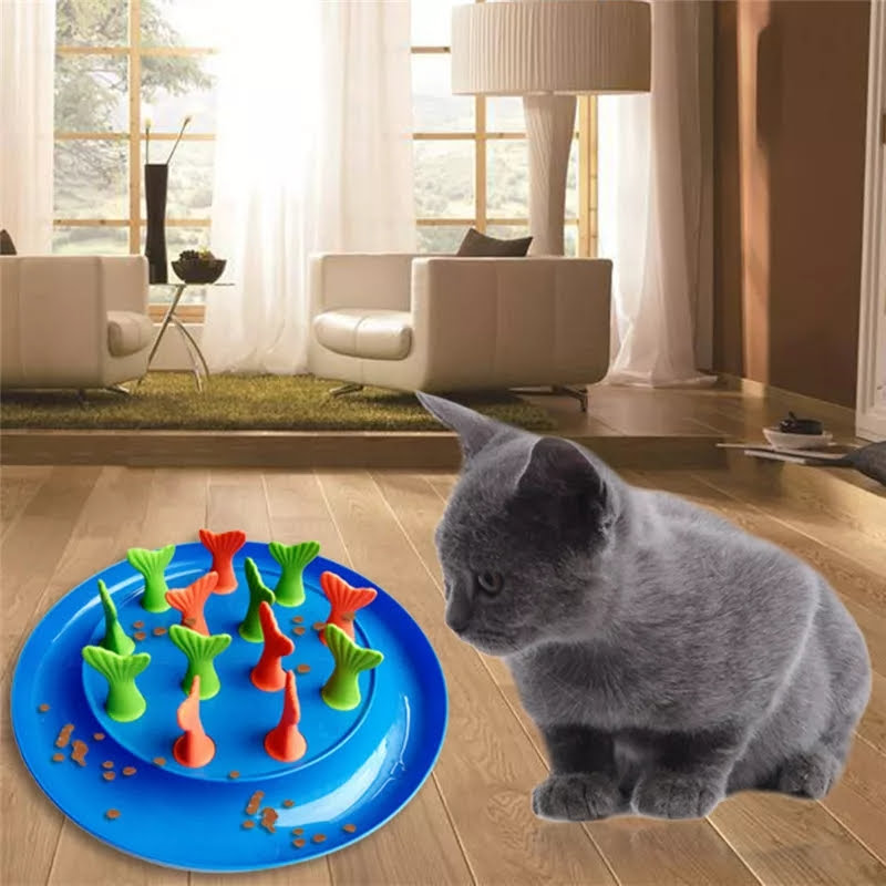 Petzoom Kedi oyun Mama Kabı ( Kedi Balık Puzzle Oyunu ) 36.39 TL + KDV